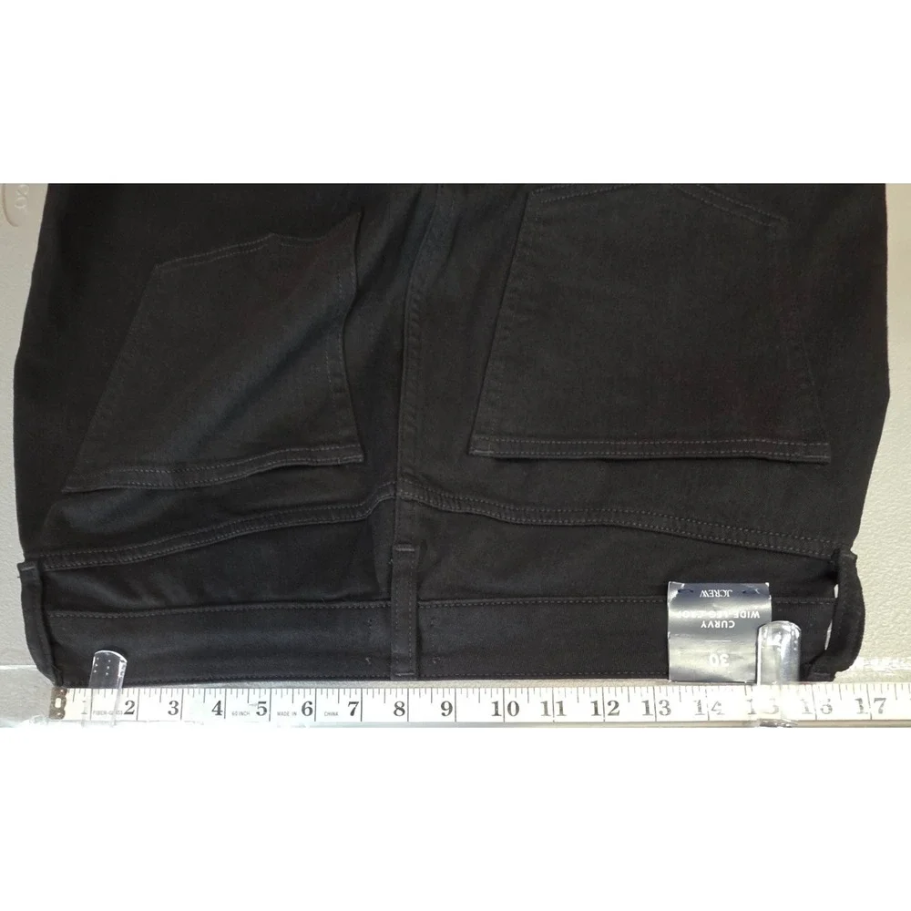 J. Crew Womens 30 Black Curvy Wide Leg Crop‎ Jeans NWT